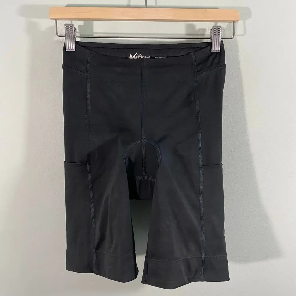 REI Co-op Women Black Padded Cycling Pull On Shorts Size S